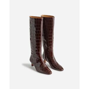 Madewell Women's The Dimes Kitten-Heel Knee Boot Chocolate Raisin Size 9 NWOB